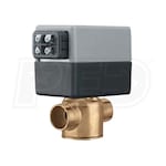 Caleffi  Z-One Z50F 2-Way Valve and Actuator Set with Terminal Block & AUX Switch, Inverted Flare & 3/4