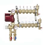 Caleffi Pre-assembled Fixed Point Manifold Mixing Station, 11 outlets, Thermostatic Fixed Point Mixing, Flow Gauges, 3/4