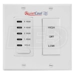 QuietCool Two Speed Control Switch + 8 Hour Countdown Timer with 2-Gang Wall Plate