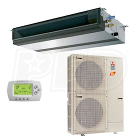 View Mitsubishi - 30k BTU Cooling + Heating - P-Series H2i Concealed Duct Air Conditioning System - 16.5 SEER