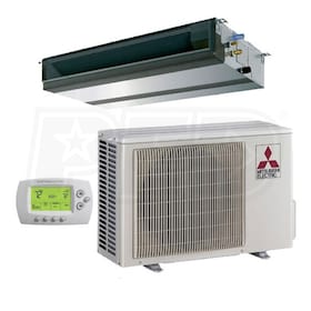 View Mitsubishi - 24k BTU Cooling + Heating - P-Series Concealed Duct Air Conditioning System - 16.0 SEER