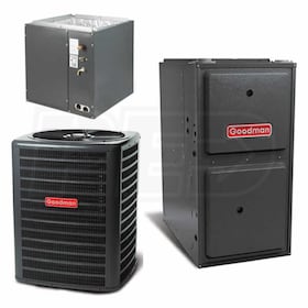 View Goodman - 3.0 Ton Cooling - 100k BTU/Hr Heating - Heat Pump + Furnace Kit - 14.0 SEER - 96% AFUE - For Upflow Installation