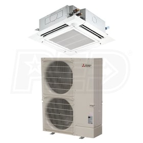 View Mitsubishi - 36k BTU Cooling + Heating - P-Series Ceiling Cassette Air Conditioning System - 22.0 SEER2