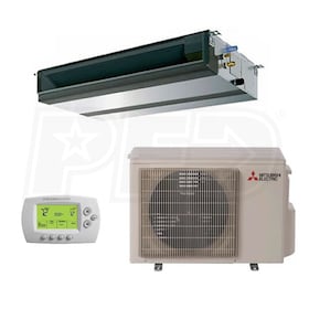 View Mitsubishi - 9k BTU Cooling + Heating - M-Series Concealed Duct Air Conditioning System - 15.0 SEER