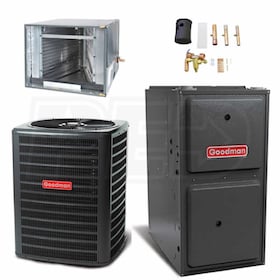 View Goodman - 5.0 Ton Cooling - 120k BTU/Hr Heating - Heat Pump + Furnace Kit - 14.0 SEER - 96% AFUE - For Horizontal Installation