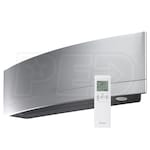 Daikin - 9k BTU Cooling + Heating - Emura Series Wall Mount Air Conditioning System - Silver - 18.0 SEER2