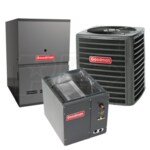 Goodman - 1.5 Ton Cooling - 60k BTU/Hr Heating - Air Conditioner + Variable Speed Furnace Kit - 14.5 SEER - 80% AFUE - For Downflow Installation