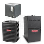 Goodman - 1.5 Ton Cooling - 60k BTU/Hr Heating - Air Conditioner + Variable Speed Furnace Kit - 14.5 SEER - 80% AFUE - Upflow