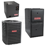 Goodman - 2.0 Ton Cooling - 80k BTU/Hr Heating - Air Conditioner + Multi Speed Furnace Kit - 14.0 SEER - 92% AFUE - Upflow