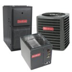 Goodman - 2.0 Ton Cooling - 60k BTU/Hr Heating - Air Conditioner + Variable Speed Furnace Kit - 14.0 SEER - 96% AFUE - For Upflow Installation