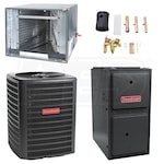 Goodman - 3.0 Ton Cooling - 100k BTU/Hr Heating - Air Conditioner + Multi Speed Furnace Kit - 14.0 SEER - 96% AFUE - Horizontal