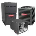 Goodman - 2.0 Ton Cooling - 60k BTU/Hr Heating - Air Conditioner + Variable Speed Furnace Kit - 14.5 SEER - 80% AFUE - For Horizontal Installation