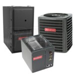 Goodman - 2.5 Ton Cooling - 80k BTU/Hr Heating - Air Conditioner + Variable Speed Furnace Kit - 14.5 SEER - 96% AFUE - For Downflow Installation