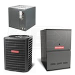 Goodman - 3.0 Ton Cooling - 60k BTU/Hr Heating - Air Conditioner + Variable Speed Furnace Kit - 14.5 SEER - 80% AFUE - Downflow