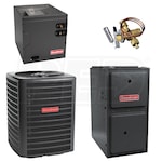 Goodman - 1.5 Ton Cooling - 60k BTU/Hr Heating - Air Conditioner + Multi Speed Furnace Kit - 16.0 SEER - 92% AFUE - Upflow