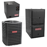 Goodman - 3.0 Ton Cooling - 80k BTU/Hr Heating - Air Conditioner + Multi Speed Furnace Kit - 15.0 SEER - 96% AFUE - Downflow