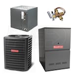 Goodman - 3.0 Ton Cooling - 100k BTU/Hr Heating - Air Conditioner + Variable Speed Furnace Kit - 16.0 SEER - 80% AFUE - Downflow