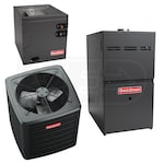 Goodman - 1.5 Ton Cooling - 80k BTU/Hr Heating - Air Conditioner + Multi Speed Furnace Kit - 14.7 SEER2 - 80% AFUE - Upflow