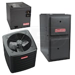 Goodman - 1.5 Ton Cooling - 60k BTU/Hr Heating - Air Conditioner + Multi Speed Furnace Kit - 15.2 SEER2 - 96% AFUE - Upflow