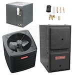 Goodman - 3.5 Ton Cooling - 100k BTU/Hr Heating - Air Conditioner + Variable Speed Furnace Kit - 15 SEER2 - 97% AFUE - Downflow