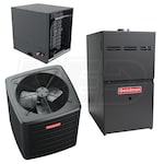 Goodman - 4 Ton Cooling - 120k BTU/Hr Heating - Air Conditioner + Multi Speed Furnace Kit - 14 SEER2 - 80% AFUE - Horizontal