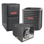 Goodman - 3.0 Ton Cooling - 80k BTU/Hr Heating - Air Conditioner + 2-Stage Furnace Kit - 16.0 SEER - 96% AFUE - For Horizontal Installation