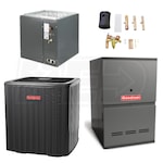 Goodman - 3.0 Ton Cooling - 80k BTU/Hr Heating - Air Conditioner + Variable Speed Furnace Kit -15.5 SEER - 80% AFUE - For Downflow Installation