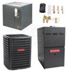 Goodman - 2.0 Ton Cooling - 60k BTU/Hr Heating - Air Conditioner + Variable Speed Furnace Kit - 18.0 SEER - 80% AFUE - For Horizontal Installation