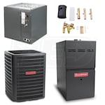 Goodman - 4.0 Ton Cooling - 100k BTU/Hr Heating - Air Conditioner + Variable Speed Furnace Kit - 17.0 SEER - 80% AFUE - Upflow Installation