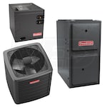 Goodman - 4.0 Ton Cooling - 80k BTU/Hr Heating - Air Conditioner + Variable Speed Furnace Kit - 17.2 SEER2 - 96% AFUE - Downflow