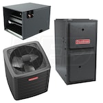 Goodman - 4.0 Ton Cooling - 80k BTU/Hr Heating - Air Conditioner + Variable Speed Furnace Kit - 16.5 SEER2 - 97% AFUE - Horizontal