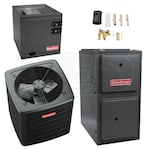 Goodman - 1.5 Ton Cooling - 60k BTU/Hr Heating - Air Conditioner + Multi Speed Furnace Kit - 14.5 SEER2 - 96% AFUE - Upflow