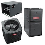 Goodman - 1.5 Ton Cooling - 60k BTU/Hr Heating - Air Conditioner + Multi Speed Furnace Kit - 15.2 SEER2 - 96% AFUE - Horizontal