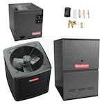 Goodman - 3.5 Ton Cooling - 100k BTU/Hr Heating - Air Conditioner + Multi Speed Furnace Kit - 15.2 SEER2 - 96% AFUE - Downflow