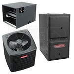 Goodman - 3.5 Ton Cooling - 80k BTU/Hr Heating - Air Conditioner + Multi Speed Furnace Kit - 15.2 SEER2 - 96% AFUE - Horizontal