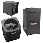 Goodman - 5.0 Ton Cooling - 80k BTU/Hr Heating - Air Conditioner + Multi Speed Furnace Kit - 14.5 SEER2 - 80% AFUE - Horizontal