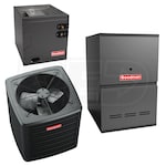 Goodman - 2.5 Ton Cooling - 80k BTU/Hr Heating - Air Conditioner + Multi Speed Furnace Kit - 13.5 SEER2 - 80% AFUE - Downflow