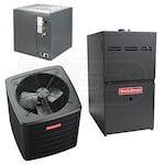 Goodman - 3.5 Ton Cooling - 100k BTU/Hr Heating - Air Conditioner + Multi Speed Furnace Kit - 13.5 SEER2 - 80% AFUE - Upflow