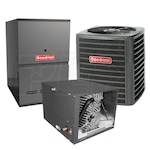 Goodman - 2.0 Ton Cooling - 60k BTU/Hr Heating - Heat Pump + Furnace Kit - 14.5 SEER - 80% AFUE - For Horizontal Installation