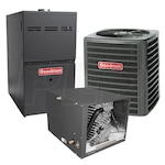 Goodman - 2.5 Ton Cooling - 80k BTU/Hr Heating - Heat Pump + Furnace Kit - 14.5 SEER - 80% AFUE - For Horizontal Installation