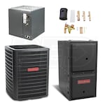 Goodman - 3.0 Ton Cooling - 60k BTU/Hr Heating - Two-Stage Heat Pump + Furnace Kit - 16.0 SEER - 96% AFUE - For Downflow Installation