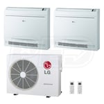 LG Low Wall Console 2-Zone System - 18,000 BTU Outdoor - 9k + 12k Indoor - 22.5 SEER