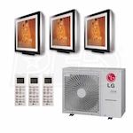 LG Art Cool Gallery Wall Mounted 3-Zone LGRED° Heat System - 24,000 BTU Outdoor - 9k + 9k + 9k Indoor - 21.0 SEER