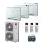 LG Low Wall Console 3-Zone LGRED° Heat System System - 48,000 BTU Outdoor - 9k + 15k + 15k Indoor - 20.5 SEER