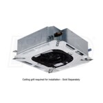 Mitsubishi - 42k BTU Cooling + Heating - P-Series H2i Ceiling Cassette Air Conditioning System - 16.3 SEER2