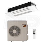 Mitsubishi - 12k BTU Cooling + Heating - M-Series H2i One-Way Ceiling Cassette Air Conditioning System - 19.0 SEER