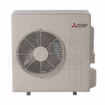 Mitsubishi - 18k BTU Cooling + Heating - M-Series One-Way Ceiling Cassette Air Conditioning System - 22.3 SEER