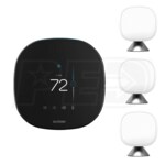 ecobee SmartThermostat and SmartSensor Bundle - Wi-Fi Thermostat and Three Temperature + Motion Sensors