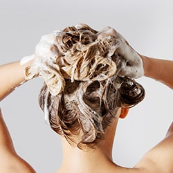 Woman washing hair