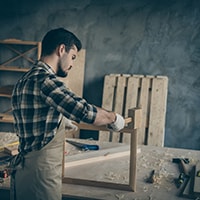 Man woodworking